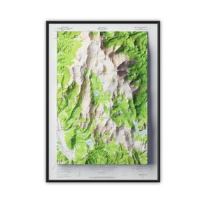 Topografische kaart van Pikes Peak 1951-Colorado vintage herdruk historische kaart met reliëfeffect