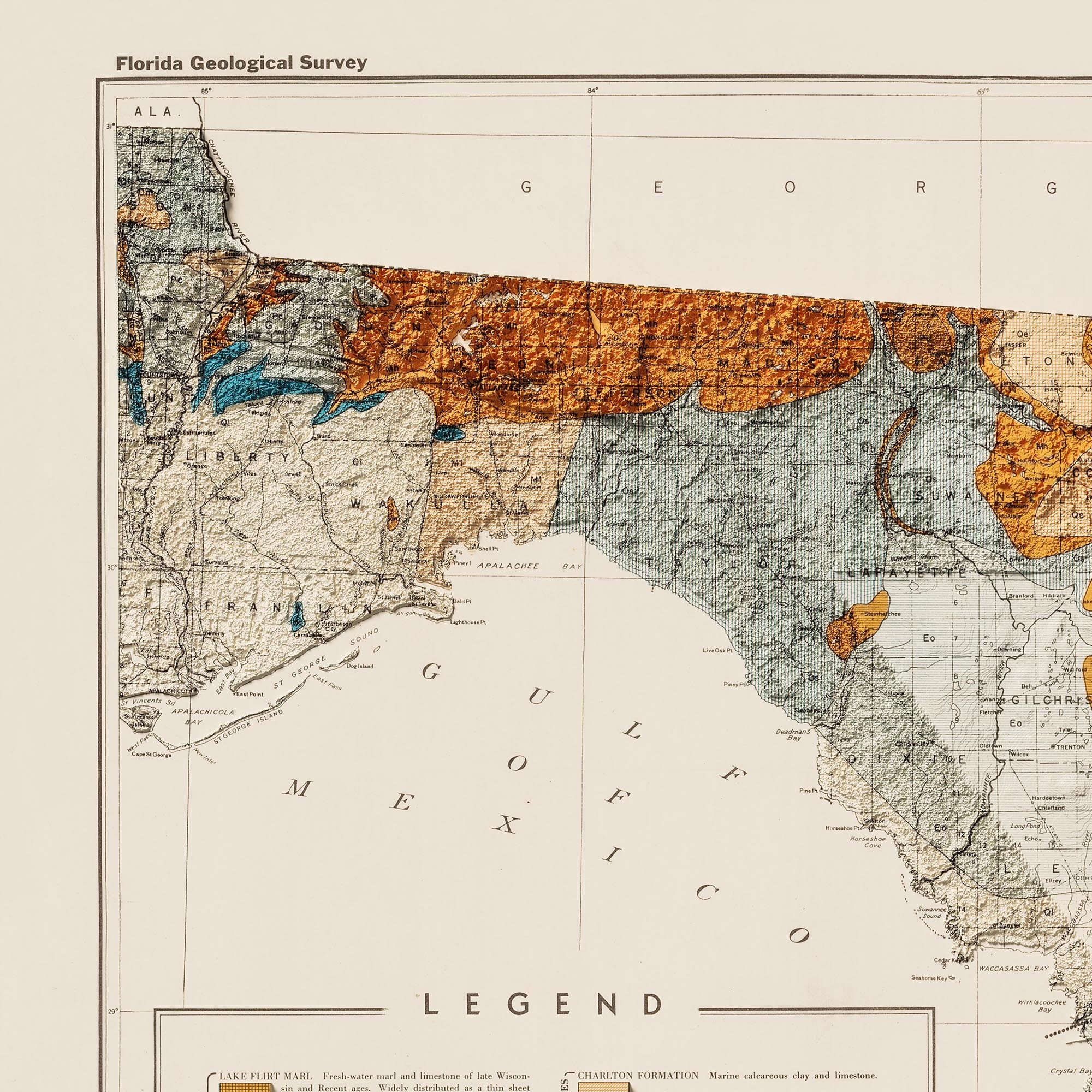 Florida Geologic Map 1945 Vintage - Il Fullxfull.5913582011 14rt