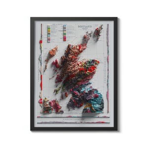 Scotland Map Print – 1912 Vintage Reproduction with 3D Appearance | Historical Scotland Wall Art | Unique Scottish Home Decor