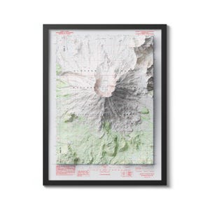 Mount Saint Helens Karte, Nationalpark St. Helens Topographische Karte 1983, Washington Vintage Reprint Historische Karte mit Reliefeffekt