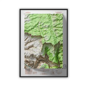 Tapeats Amphitheatre - Grand Canyon National Park, topografische kaart Arizona 1988, vintage muurkunst, muurdecoratie