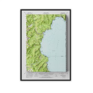 Topografische kaart Lake Tahoe, Californië, 1955