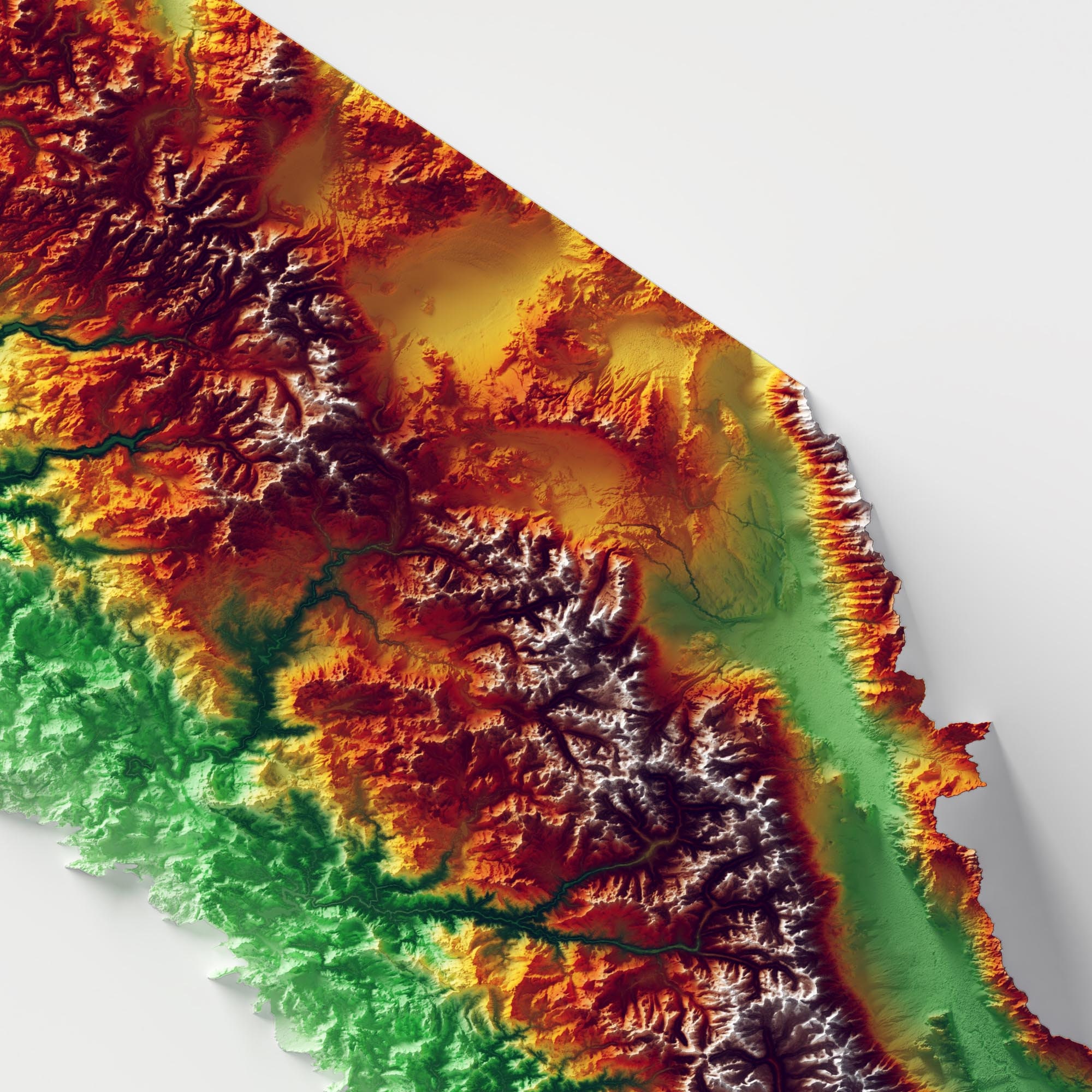 Sierra Nevada Mountains Elevation Map With Relief Effect On Matte Art Il Fullxfull.4523815981 Gr1e