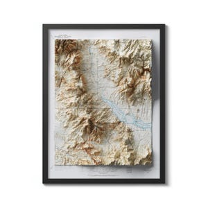 Topographische Karte von Roosevelt Damm 1907, Arizona Vintage Reprint Historische Karte mit Reliefeffekt