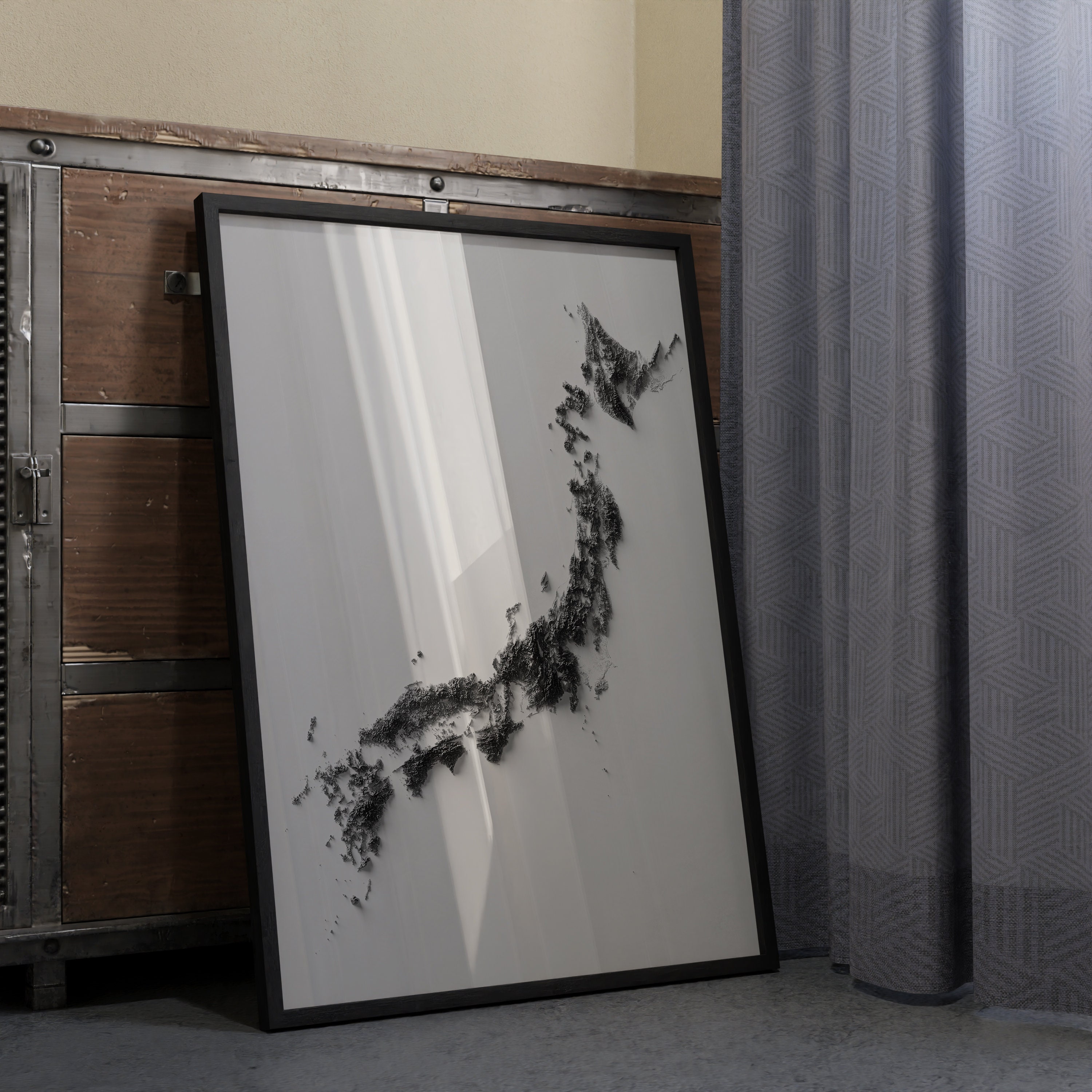 Japan Elevation Map Print, Shaded Relief Art - Etsy