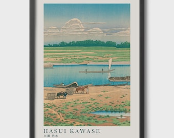 Hasui Kawase Japanese Print – Yaguchi Landscape, Shin-Hanga Wall Art