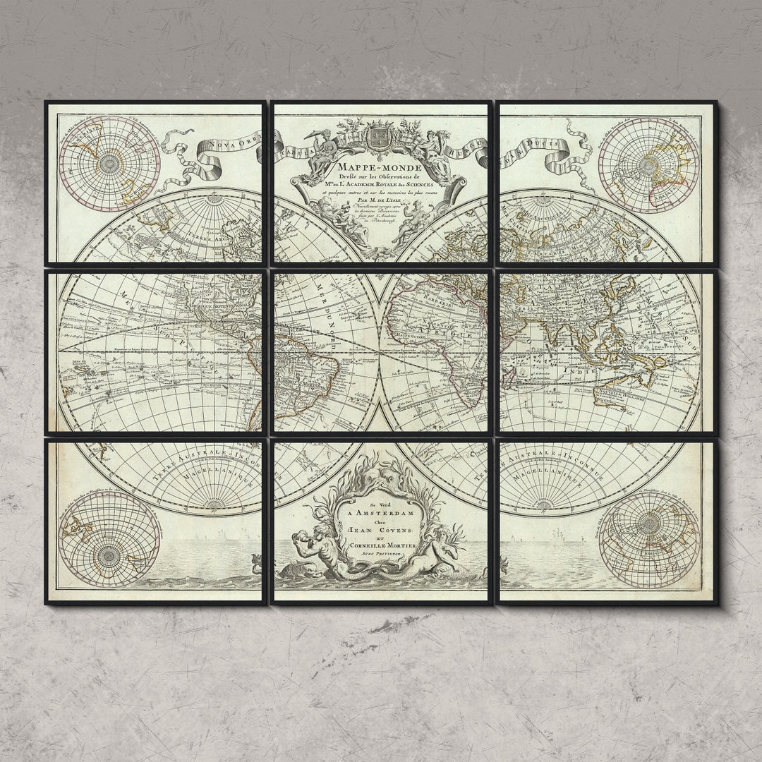 Large Old World Map Print Vintage - Il 1080xN.5381063820 A1w0 