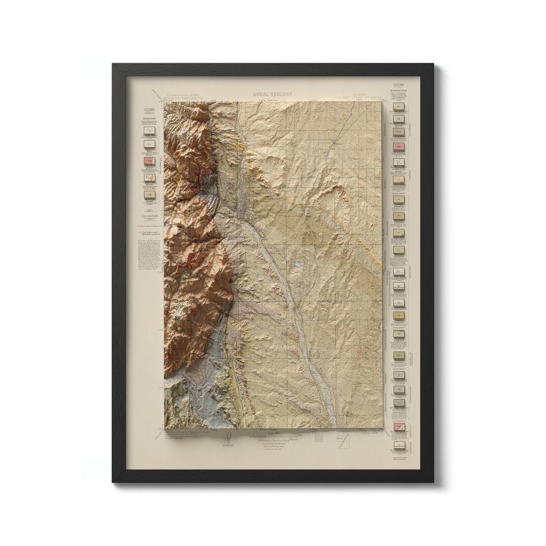 Colorado Springs Map Print, Shaded Relief, Vintage Wall Art - Etsy