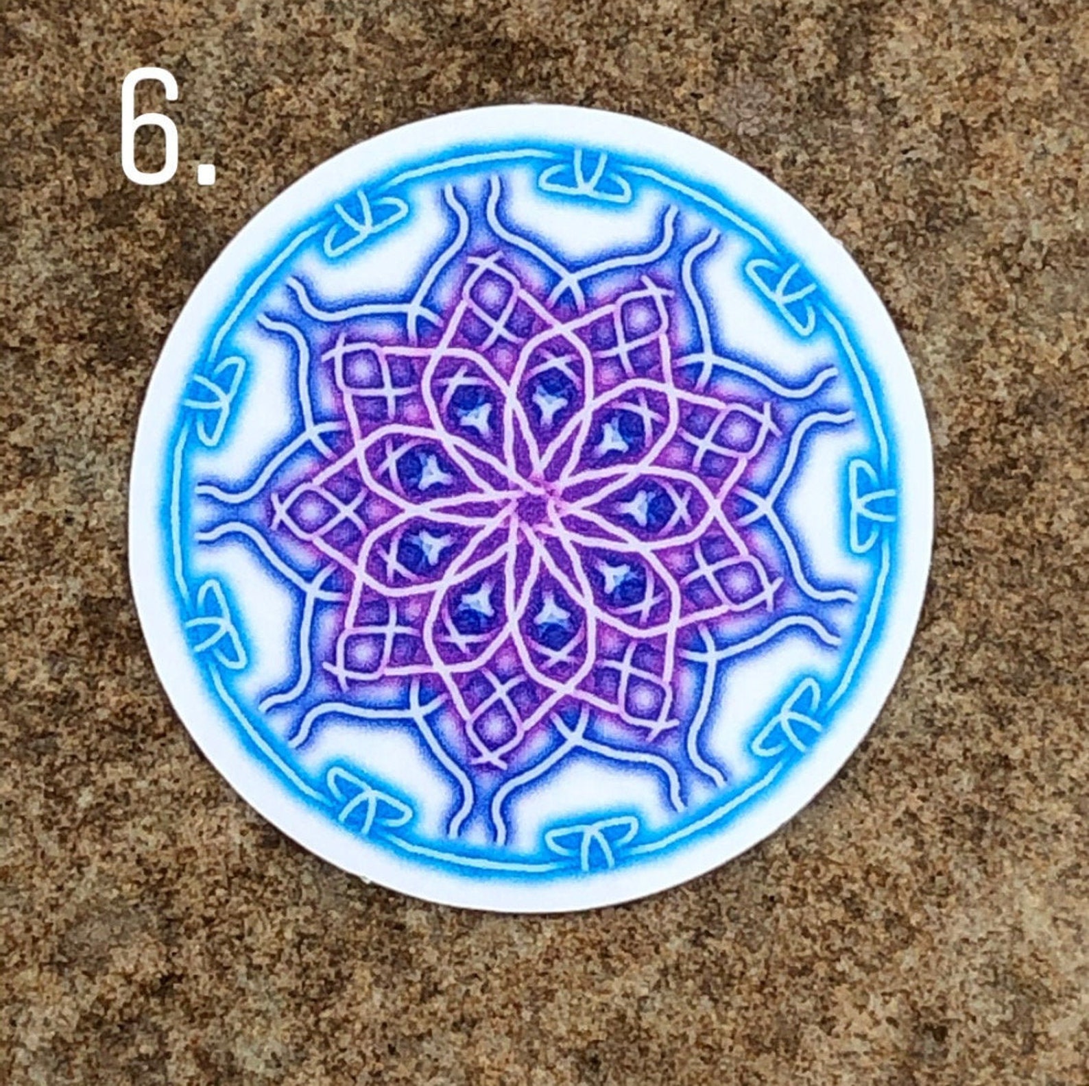 Kaleidoscope Vinyl Laminated 1Inch Round Sticker Etsy