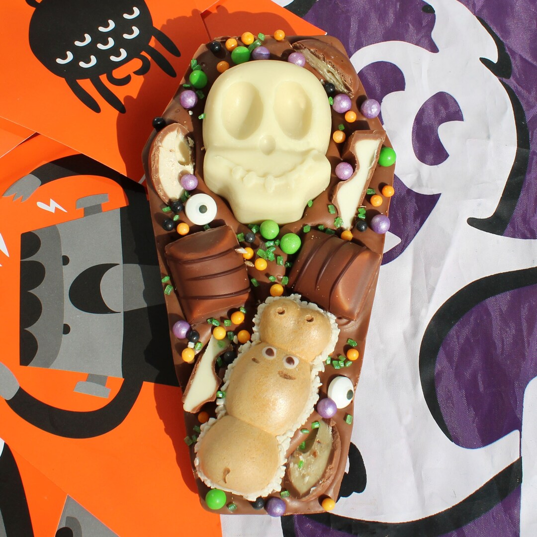 Halloween Chocolate Coffin Slab: Belgian Milk Chocolate With Popping ...