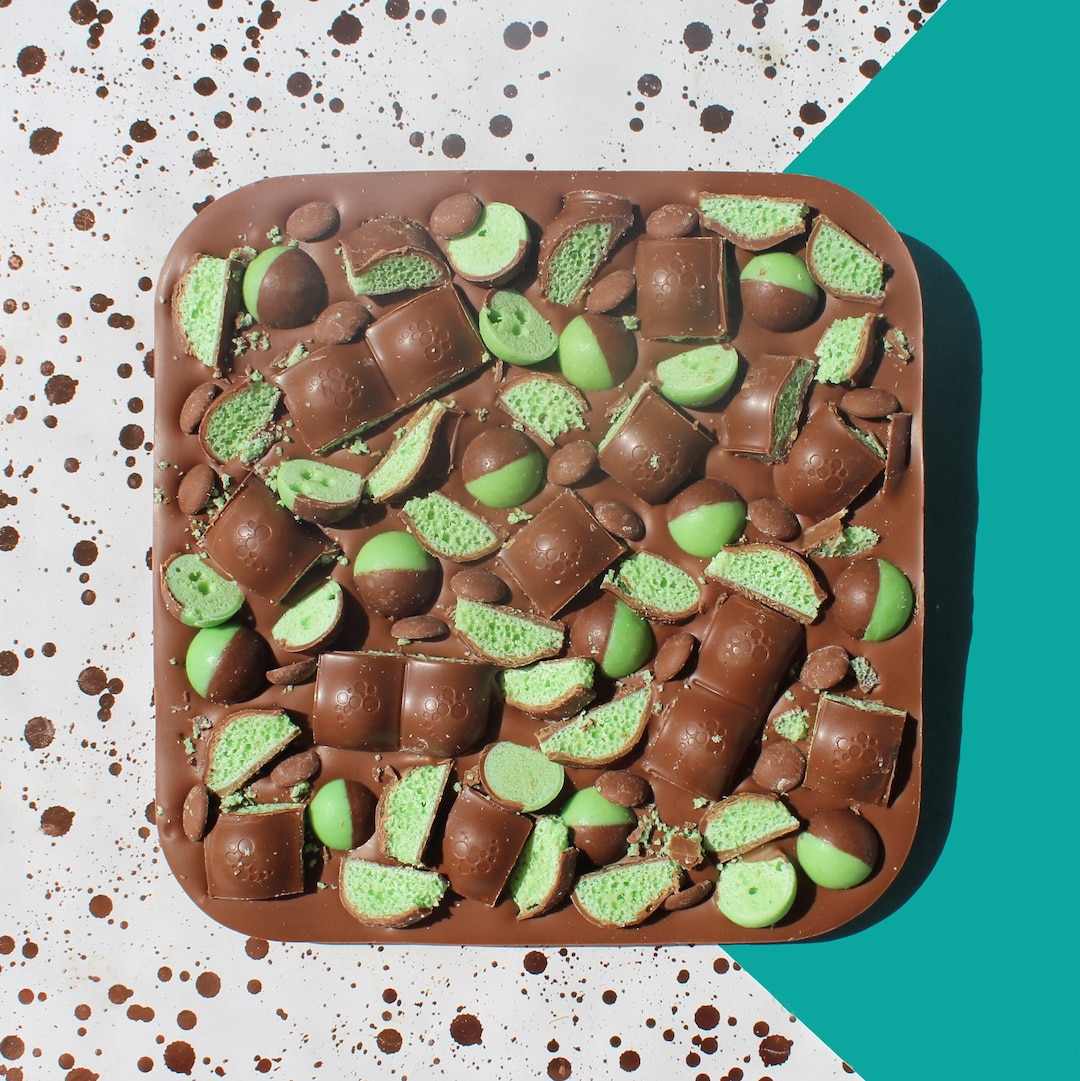 Mint Aero Belgian Chocolate Slab. Bar. Mint Aero. Mint Aero Bubbles