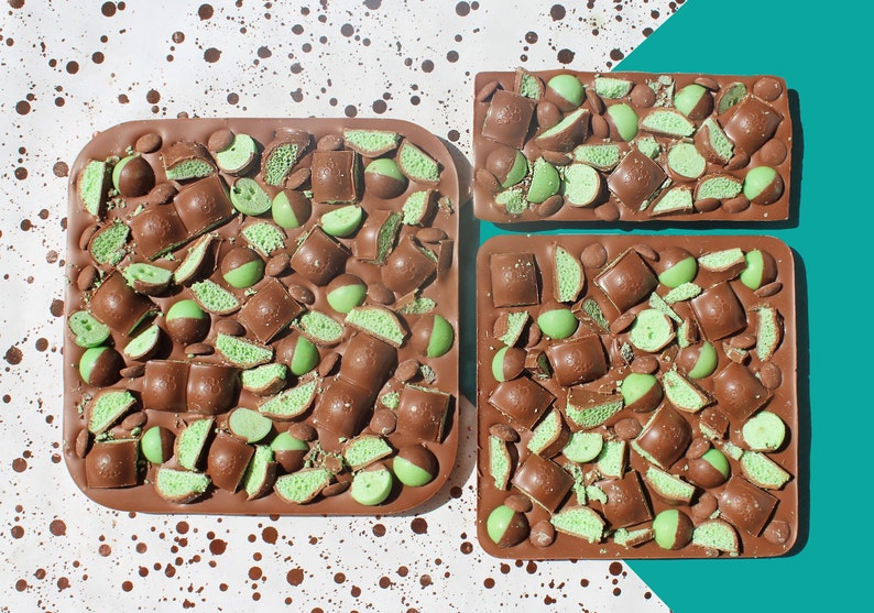 Mint Aero Belgian Chocolate Slab. Bar. Mint Aero. Mint Aero Bubbles. Chocolate Gift. Present. Treat. Handmade. image 2