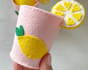 Felt lemonade set | Play food | Felt toys | Pretend cookies | Eco friendly toy food | Felt cookies | Felt lemon