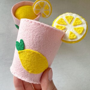 Felt lemonade set | Play food | Felt toys | Pretend cookies | Eco friendly toy food | Felt cookies | Felt lemon