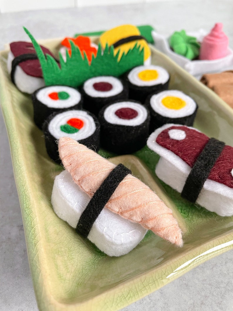 Felt Sushi Set Pretend Play Food Play Food Kids Toy Etsy