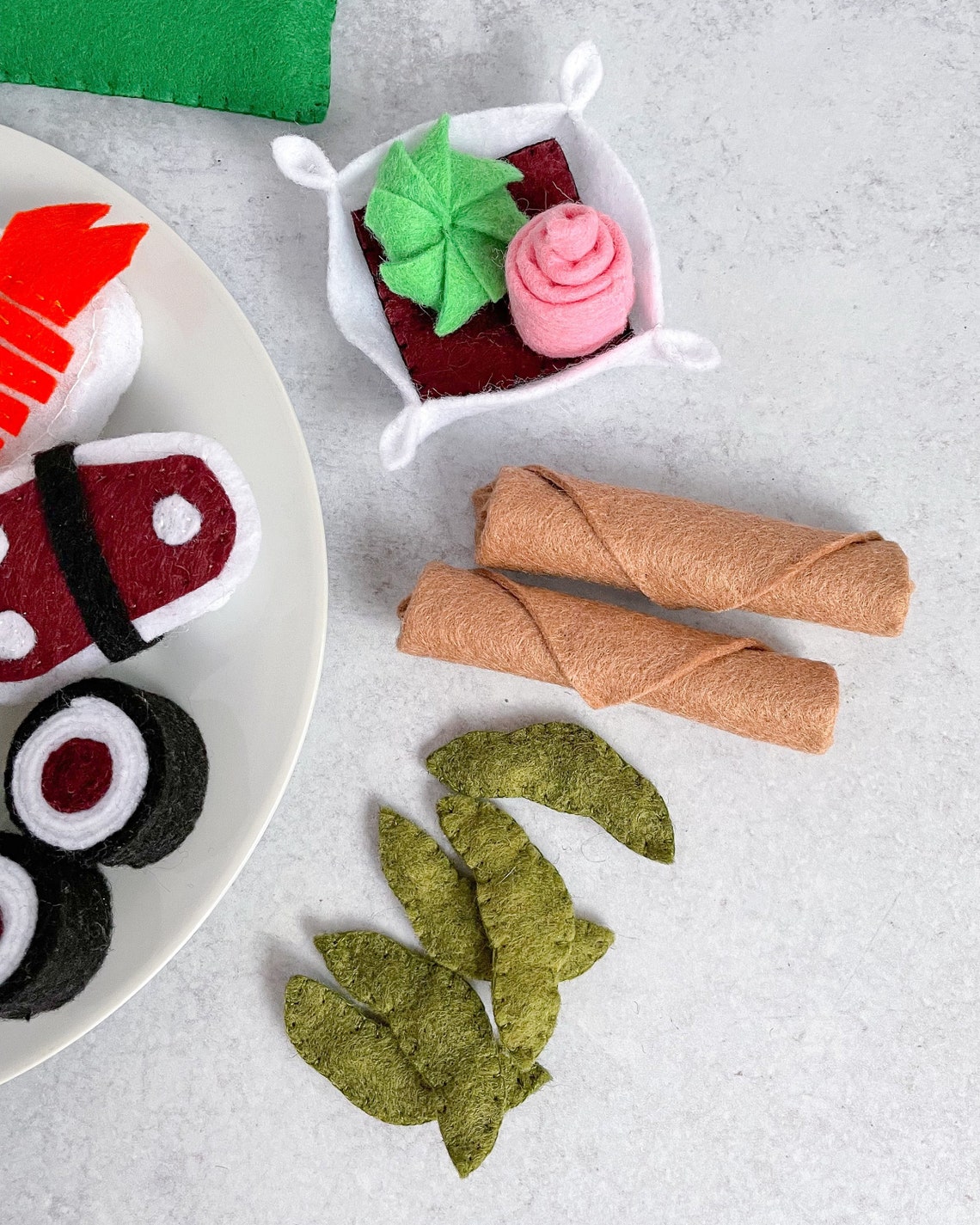Felt Sushi Set Pretend Play Food Play Food Kids Toy Etsy