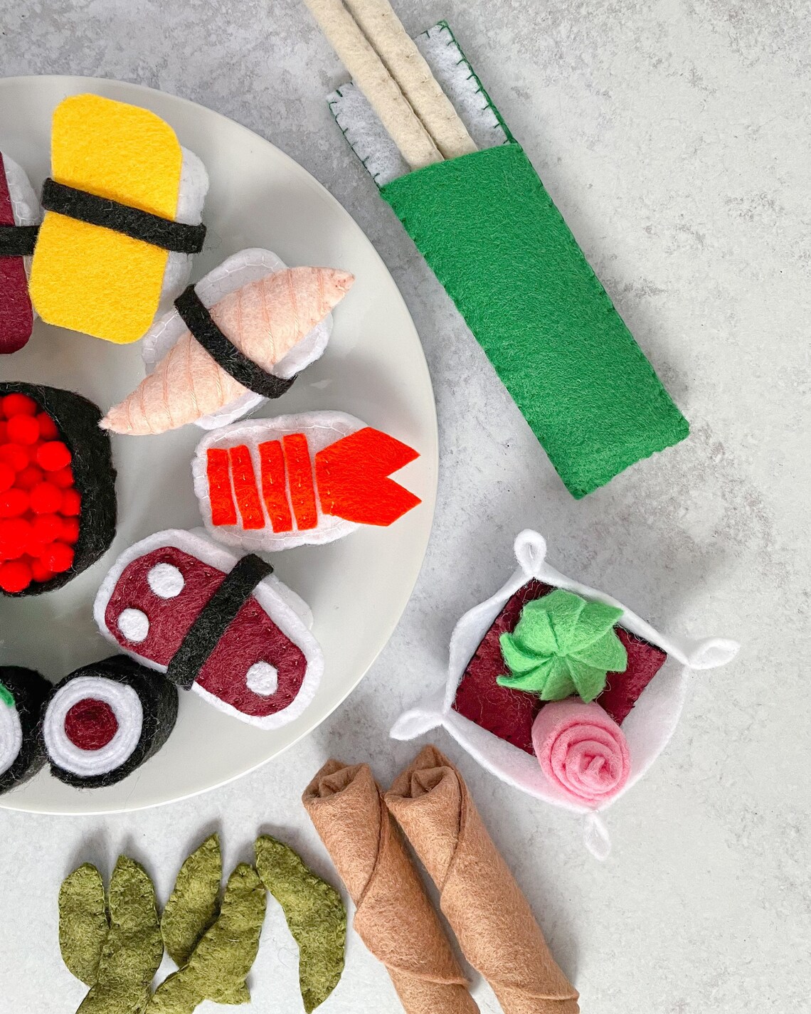 Felt Sushi Set Pretend Play Food Play Food Kids Toy Etsy