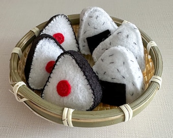 Set de onigiri de fieltro / Comida de imitación / Comida de juguete / Juguete para niños / Listo para enviar