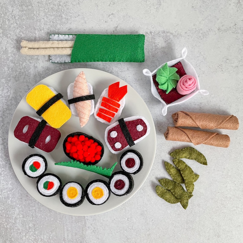 Felt Sushi Set Pretend Play Food Play Food Kids Toy Etsy