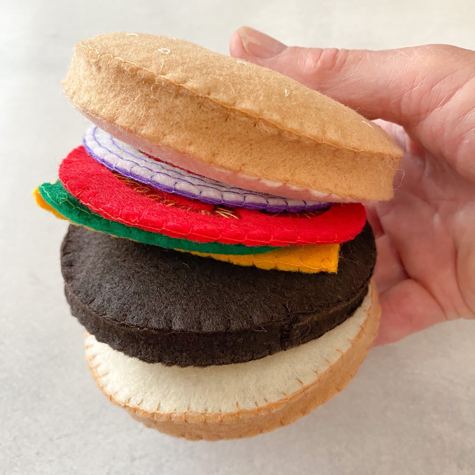 Felt Burger Set Pretend Play Food Play Food Kids Toy Etsy