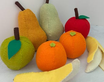 Felt food fruit set | Play food fruit | Felt toys | Pretend apple pear | Eco friendly toy food