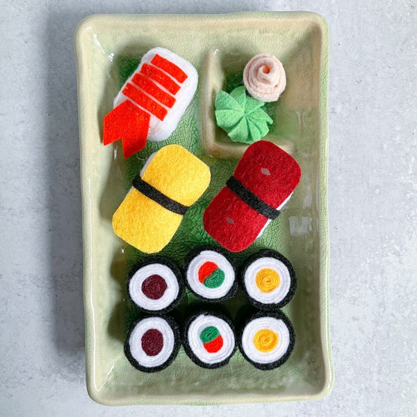 Felt Sushi Set | Pretend Play Food | Play Food | Kids Toy | Sushi Rolls | Ready to Ship (Small)