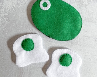 Felt green eggs and ham | Felt pretend food | Eco friendly pretend food | Felt kids toy | Pretend cupcakes | Breakfast