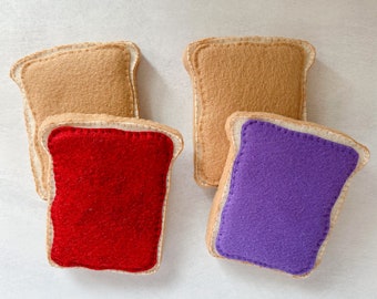 Peanut butter and jelly | Felt toys | Pretend sandwich | Eco-friendly toy food | Felt jam