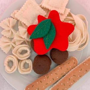 Felt pasta set | Play food | Felt toys | Pretend bow tie pasta | Eco friendly toy food | Christmas gift | Kids toy | Gift