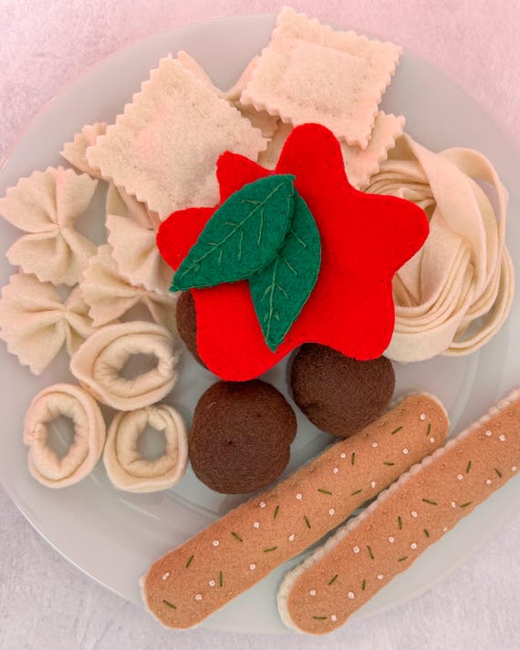 Felt Food Toy Pasta Set Felt Food Pasta Set Pretend Play Plush Toy