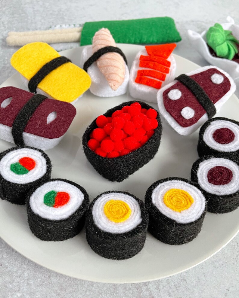 Felt Sushi Set Pretend Play Food Play Food Kids Toy Etsy