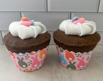 Felt Cupcakes Easter | Felt pretend food | Eco friendly pretend food | Felt kids toy | Pretend cupcakes