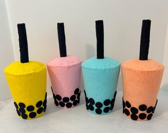 Felt Boba set| Play food | Felt toys | Pretend cookies | Eco friendly toy food | Felt cup