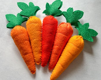 Felt carrots | Felt pretend food | Eco friendly pretend food | Pretend food