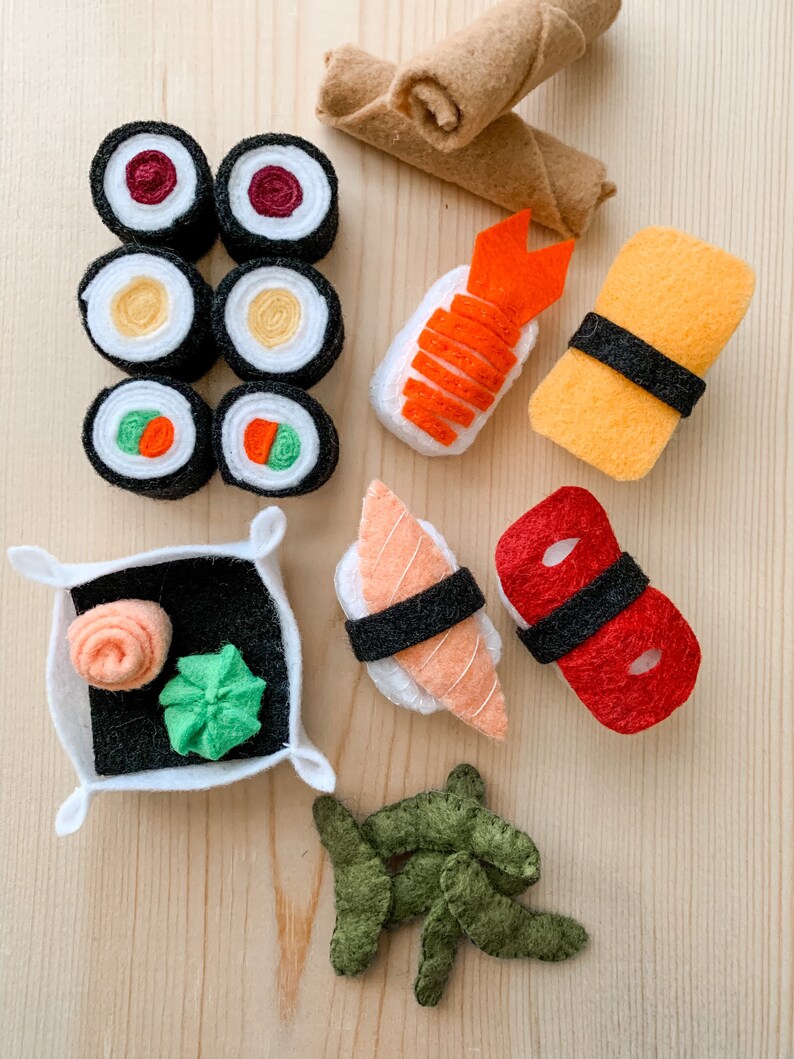 Felt Sushi Set Pretend Play Food Play Food Kids Toy Etsy