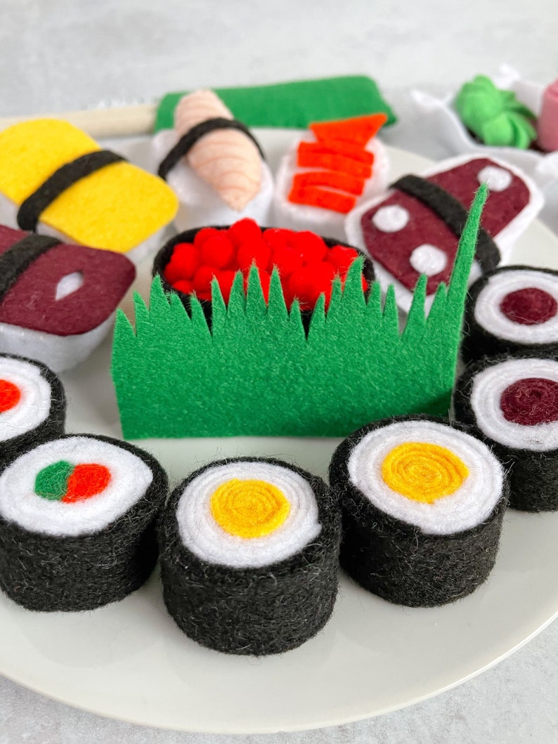 Felt Sushi Set Pretend Play Food Play Food Kids Toy Etsy