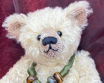 Nico – hellbrauner handgefertigter Mohair-Teddybär, voll gegliedert, Sammlerbär