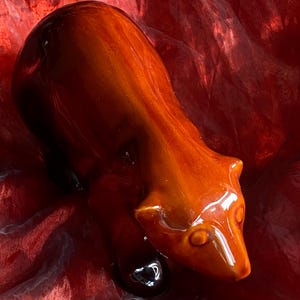 Glazed Brown Bear Figurine, Ceramics, Vintag, Unbranded