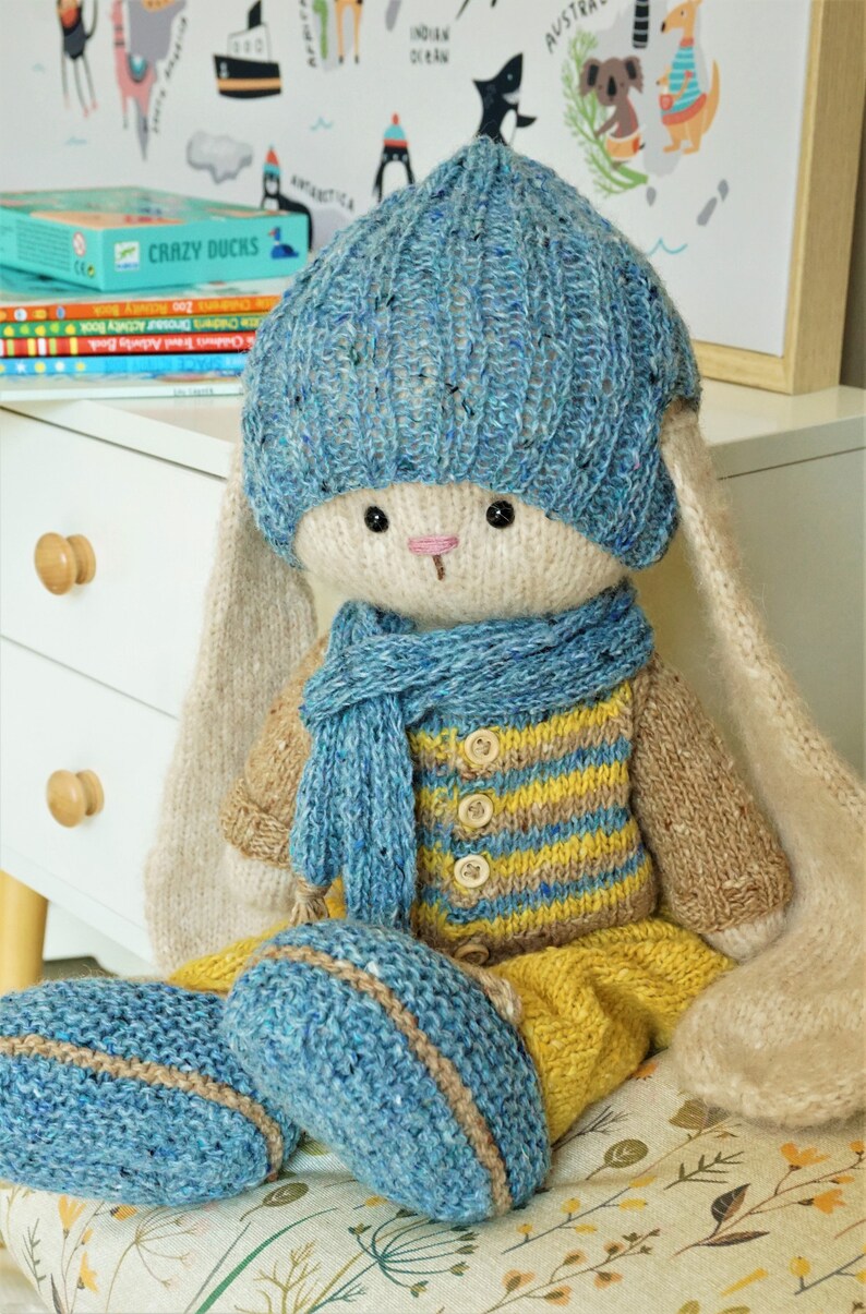 Knitting Kits Bunny Toy Knitting patterns DIY KIT Bunny Etsy