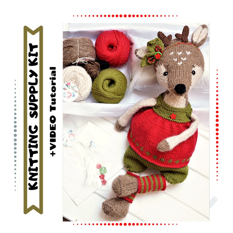 Knitting Kits Toy Knitting Patterns SUPPLY KIT Christmas Etsy