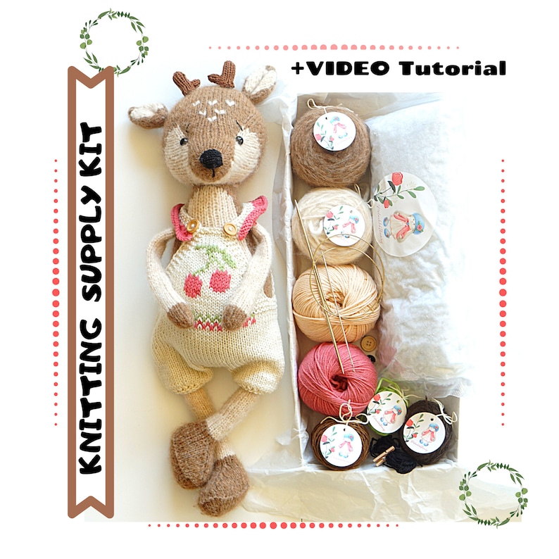 Knitting Kits Toy Knitting patterns DIY KIT Reindeer Etsy