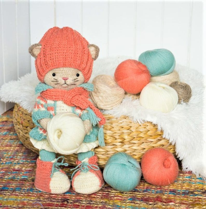 Amigurumi Kits with yarn Toy crochet patterns DIY KIT Kitty Etsy