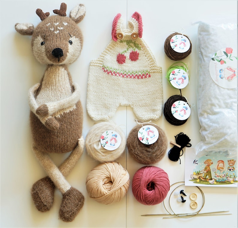 Knitting Kits Toy Knitting patterns DIY KIT Reindeer Etsy