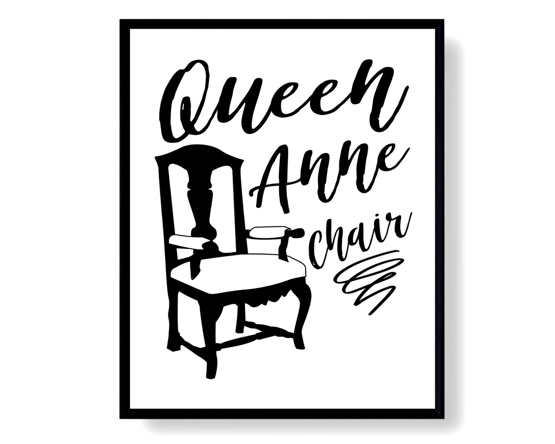 Furniture Wall Art Printable Queen Anne Chair Print Antique Etsy
