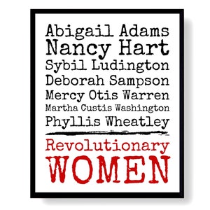 Revolutionary Women Feminism Poster, Colonial American Revolution Printable History Wall Art Print
