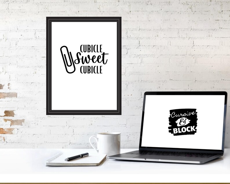 cubicle sweet cubicle decor printable quote sign cute office etsy