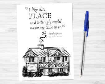 Shakespeare Quote Happy New Home Downloadbare wenskaart voor nieuwe huiseigenaren