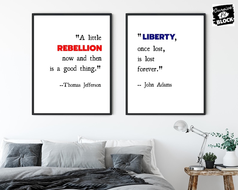 Set Two Wall Art History Prints Thomas Jefferson John Adams Etsy