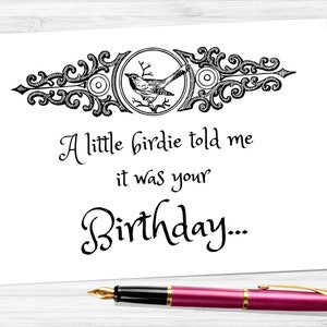 Biglietto d'auguri per compleanno femminile stampabile, auguri di buon compleanno per uccellino, download digitale di biglietti a lunga distanza