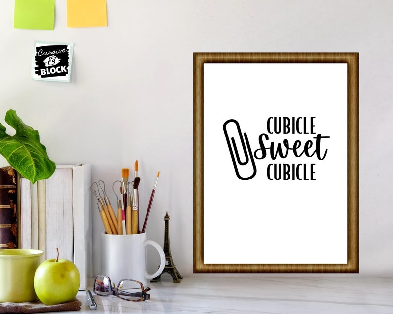 Cubicle Sweet Cubicle Decor Printable Quote Sign Cute